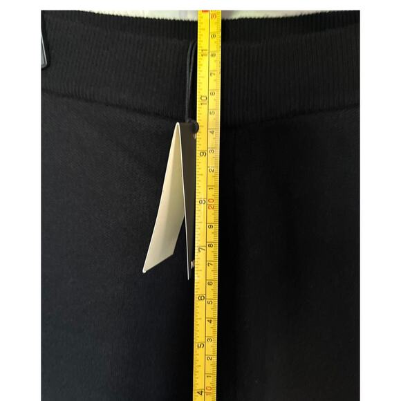 NWT Monrow Sweater Pants Knit Wide Leg Pants w/ Ankles Slits Black Size XS - Picture 6 of 14